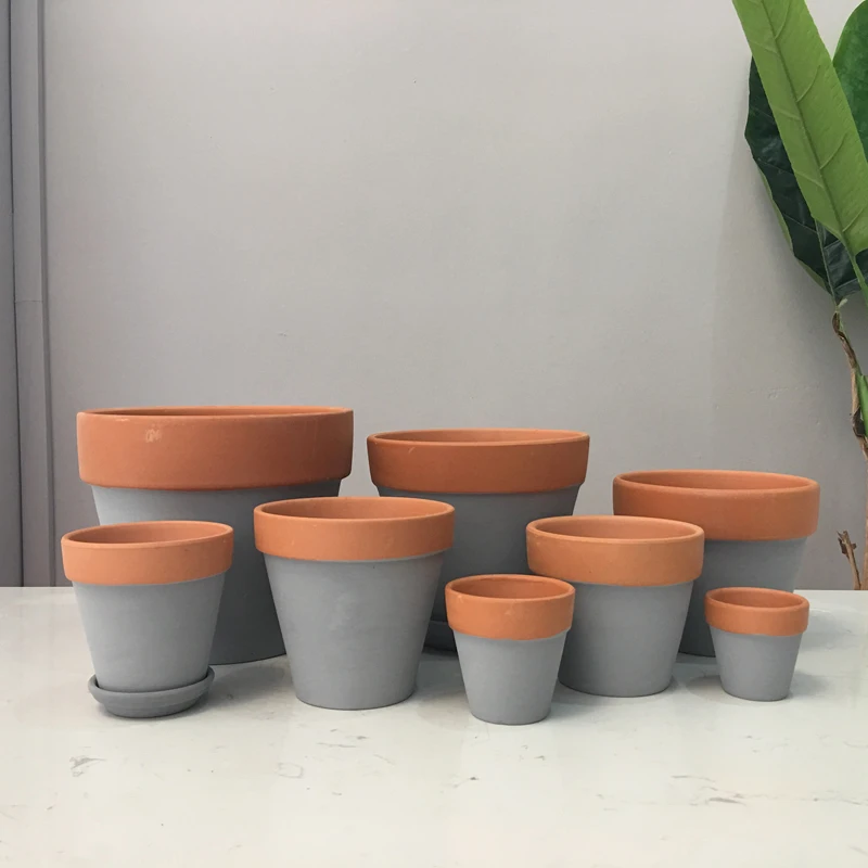 Ins красная керамика цветочный горшок для суккулентных растений маленькая