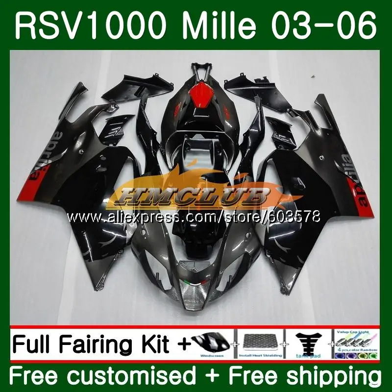 Комплект обтекателей для Aprilia тысяч RSV 1000 R RR 2003 2004 2005 2006 42CL.3 RSV1000RR RSV1000R 1000R RSV1000 03 04 05