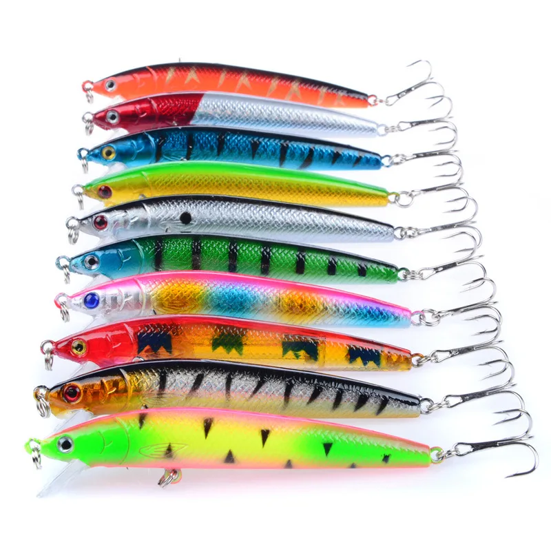 

Simulation Fish Lure 10Pcs Plastic Lifelike Swimbait Artificial Fish Bait Crankbait Angling Gadgets 10cm 7.5g Simulation Lure