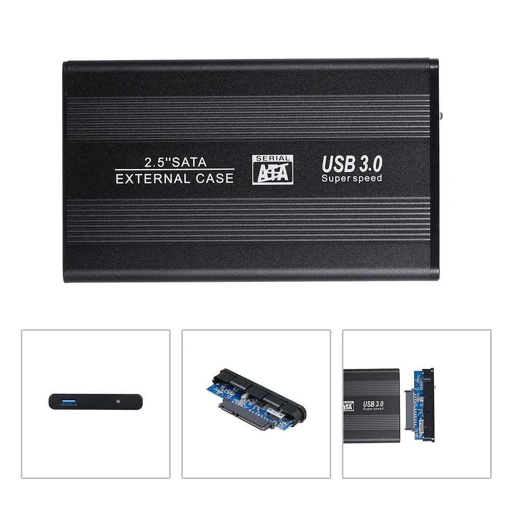 2,5 дюймовый жесткий диск SATA жесткий диск к USB3.0 адаптер конвертер Внешний чехол прочный с крышками из нержавеющей стали и алюминия