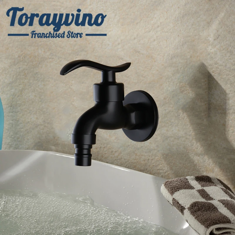 Кран для унитаза матовый черный кран для стиральной машины torneira pia do banheiro латунь только для холодной воды настенный кран с одной ручкой