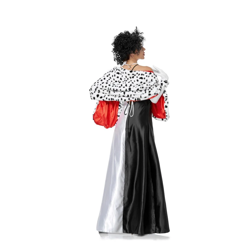 

4Pcs Set Halloween Costumes Women Dress Sexy Carnival Party Dresses Spot Slit Suspender Skirt Shawl Gloves Wristband 2021 New