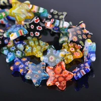 star shape mixed flower patterns 8mm 14mm 20mm millefiori glass loose beads for diy crafts jewelry making findings
