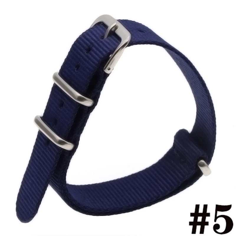 18 20 22mm Brand Army Sports Fabric Nylon Nylon Watchband Accessories Banding Belt Buckle For 007 James Bond Watch Black Belt