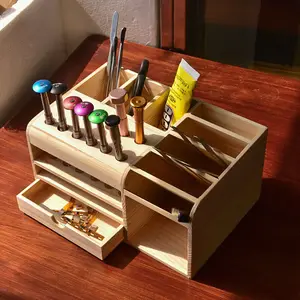 screwdriver screw storage box makeup jewelry wooden container mobile phone repair accessory desktop sundries organizer free global shipping
