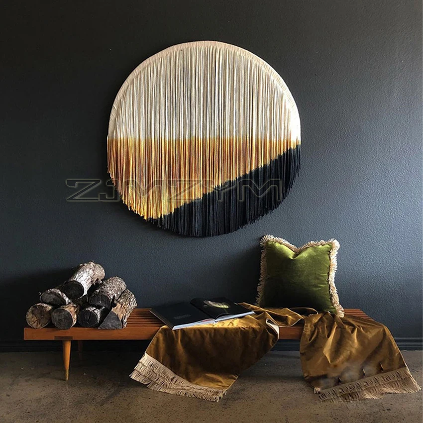 Скандинавский богемный ручной вязки крафт макраме гобелен Круглый круглый