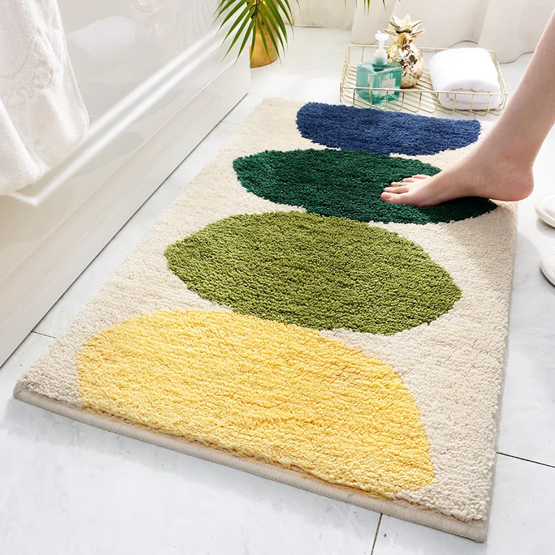 

Flocking Bedroom Living Room Carpet Floor Mat Simple Home Kitchen Bathroom Door Suction Anti-slip Mat