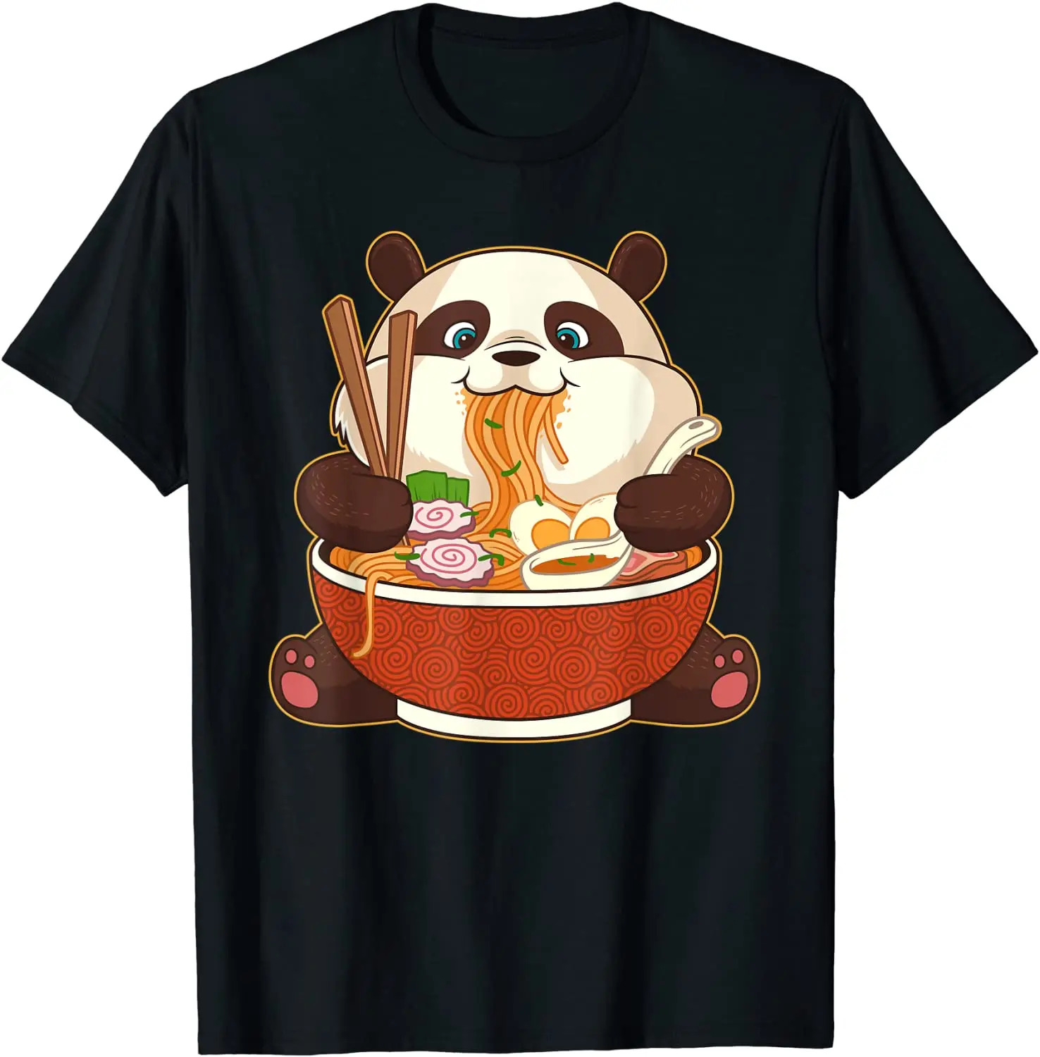 

2021 T Shirt Women Kawaii Summer Tops T-shirt Tee Shirt Unisex Kawaii Cute Anime Panda Otaku Japanese Ramen Noodles Gift T-Shirt