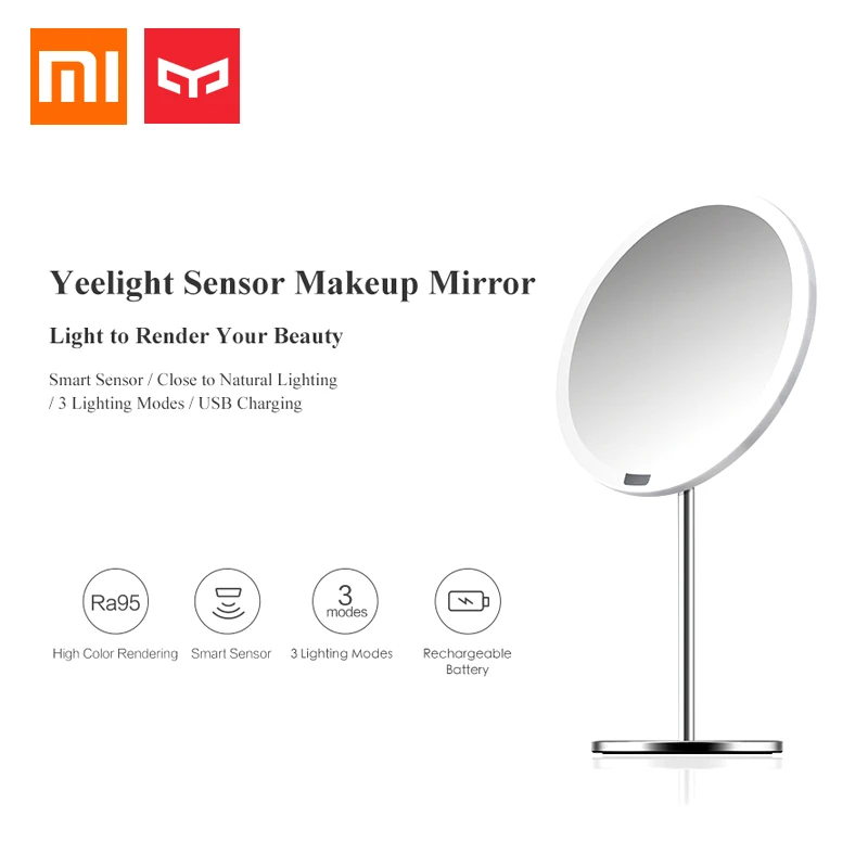 xiaomi Mijia Yeelight портативный светодиодный макияж зеркало со светом затемнения умный датчик движения ночник для xiaomi умный дом