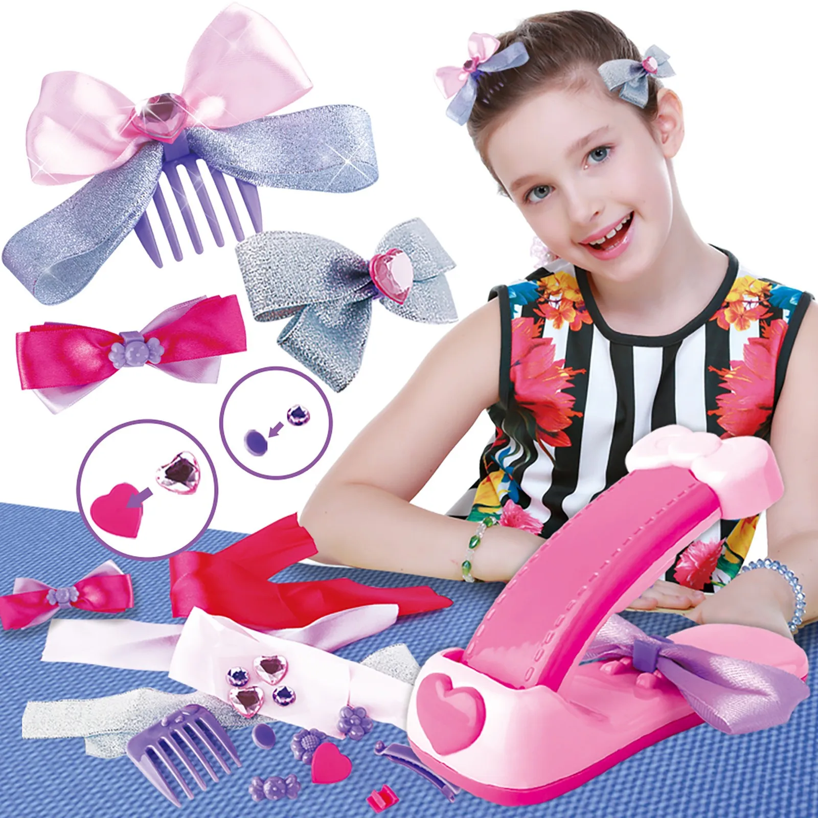 

Kids Girls play house make-up toys @ DIY headdress hairpin making machine braided hair set Gifts Toys of Children Drop Ship 2020