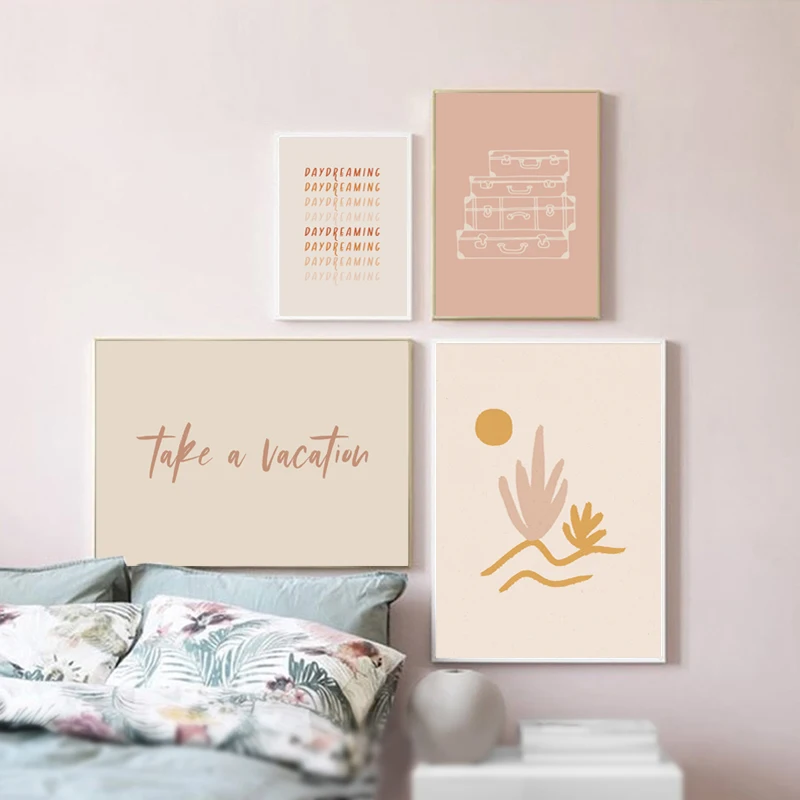 Постер для путешествий в стиле бохо абстрактный пустынный солнце принты Тоны