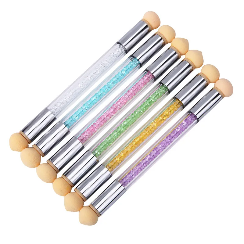 Двухголовая губка градиентная ручка для растушевки вымытая кисть дизайна ногтей