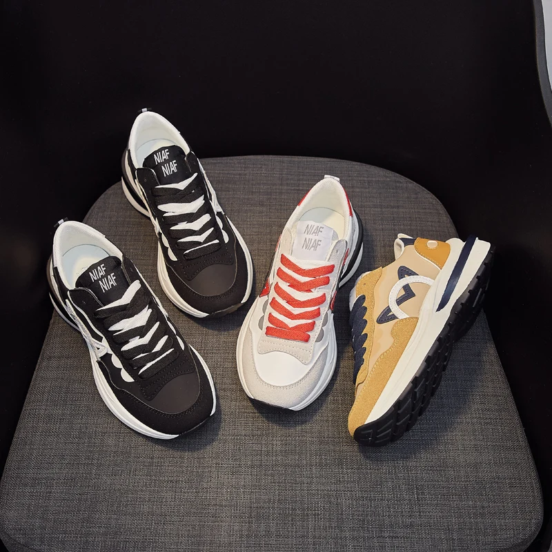 

2021 autumn new color blocking sneakers ins fashion casual shoes female student dad shoes Forrest Gump shoes female