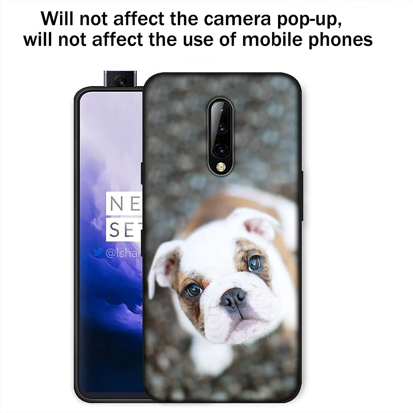 IYICAO Cute dog english bulldog Soft Silicone Phone Case for Oneplus 7T 7 Pro 6 6T 5 5T TPU Black Cover One Plus |