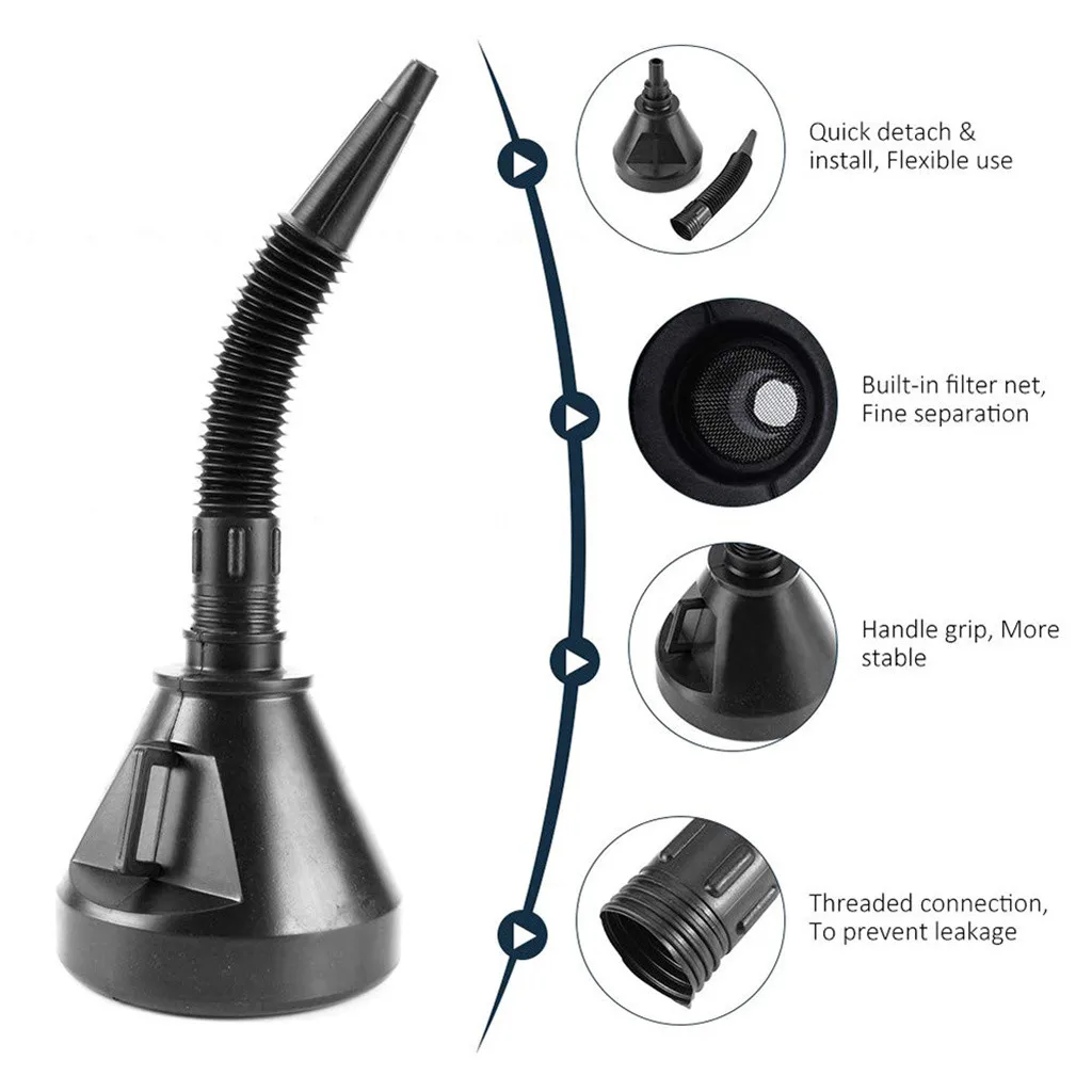 1 Воронка носик черный автомобиль мотоцикл Гибкая сетка сетчатый фильтр масло