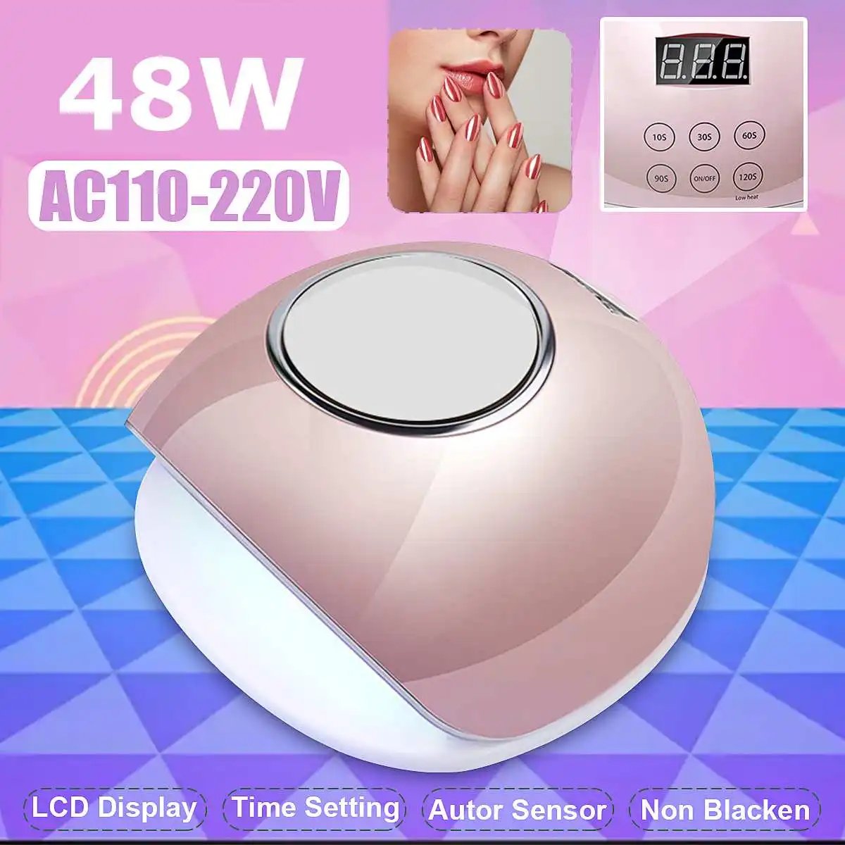 

48W LED UV Nail Lamp with 24 Pcs Leds UV Dryer for Art Gel Tool Nail Lamp Drying Auto Sensor Nail Polish Lamp for DIY Manicure