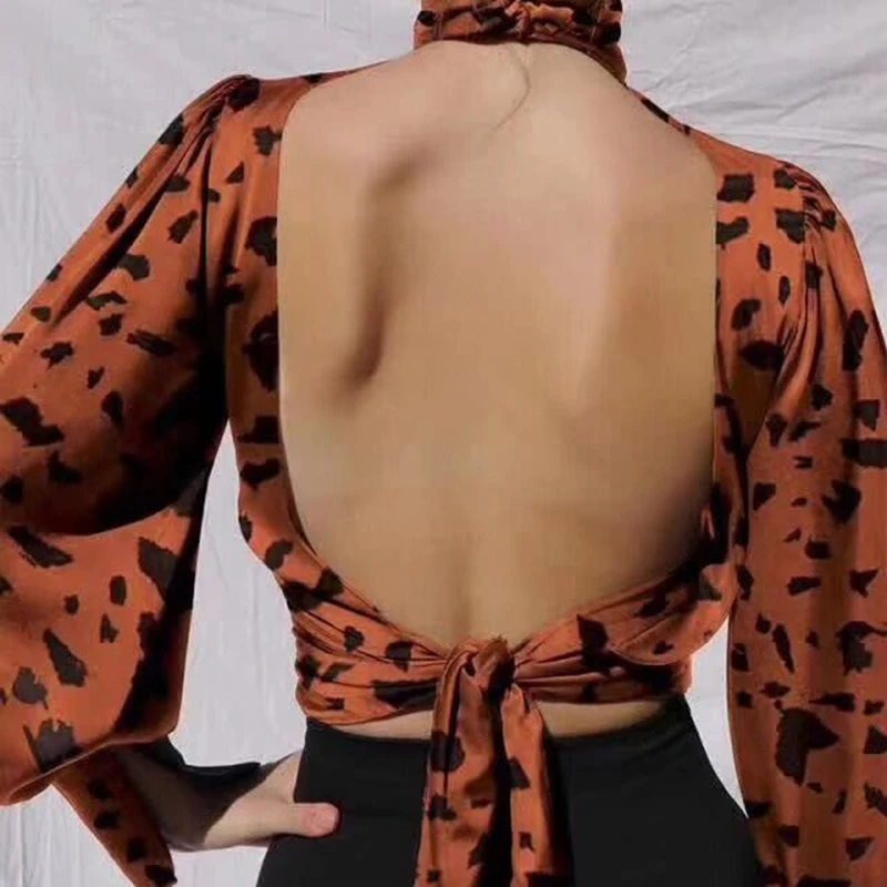 Женская блузка с высоким воротником TWOTWINSTYLE откровенная длинным рукавом и