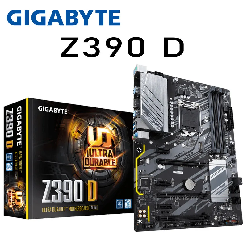 

LGA1151 Gigabyte Z390 D Motherboard DDR4 128GB i9 i7 i5 CPU Intel Z390 Gaming Mining Motherboard 1151 CrossFire Mainboard 1151