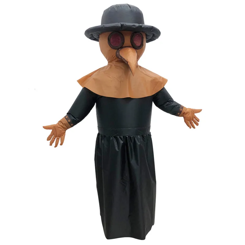 Надувной костюм в стиле стимпанк доктор чумы птица клюв длинный нос надувной