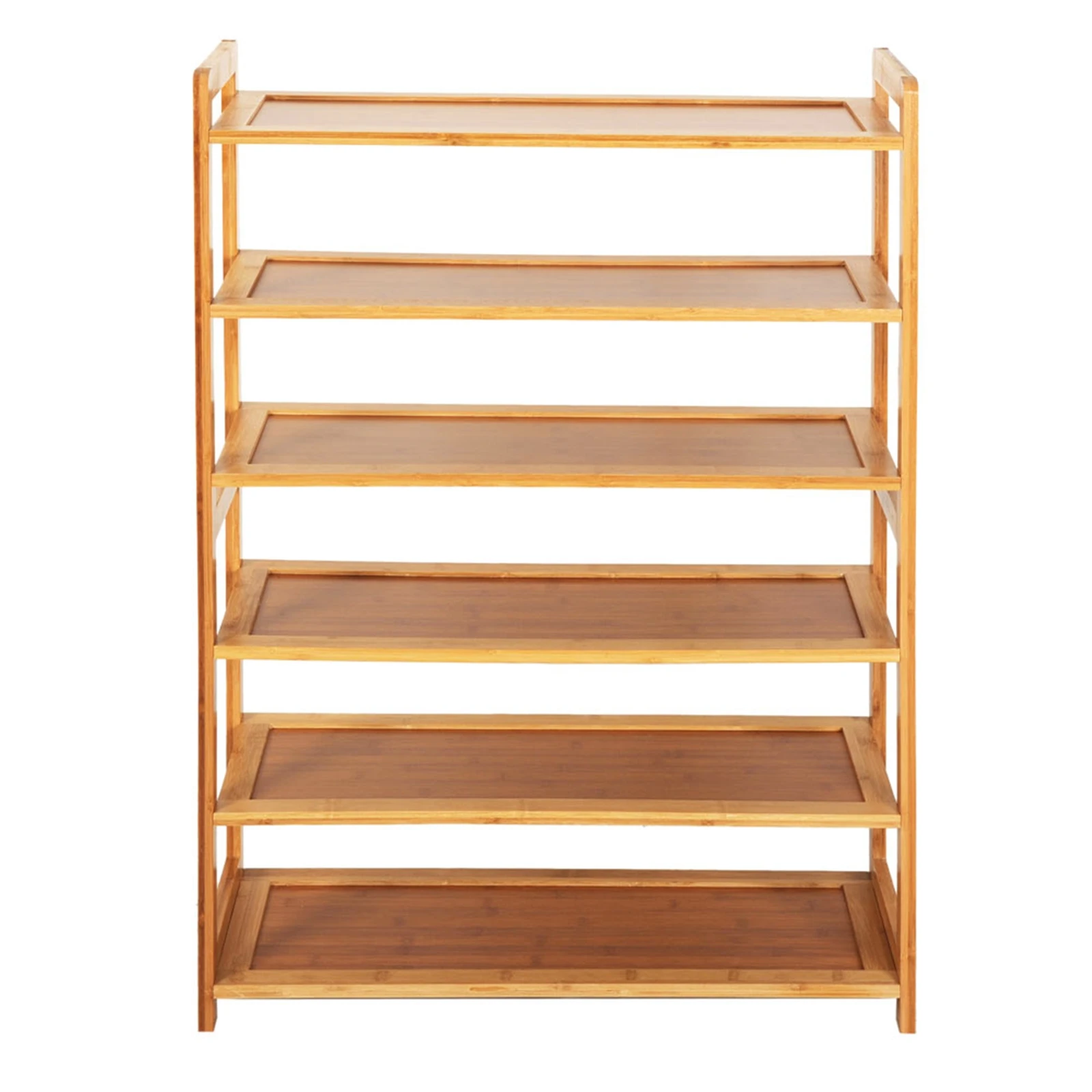 

Concise Rectangle 6 Tiers Bamboo Shoe Rack Wood Color simple household economic racks dormitory door storage rack bamboo shoe