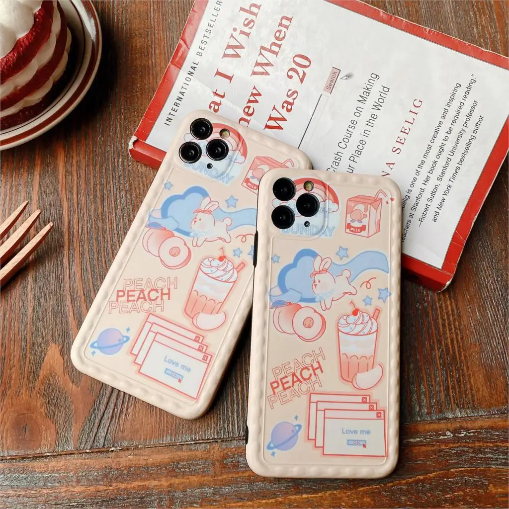 Мягкий чехол с милым мультяшным рисунком для iphone 11 pro max 7 8 plus X Xs XR защитный розовые