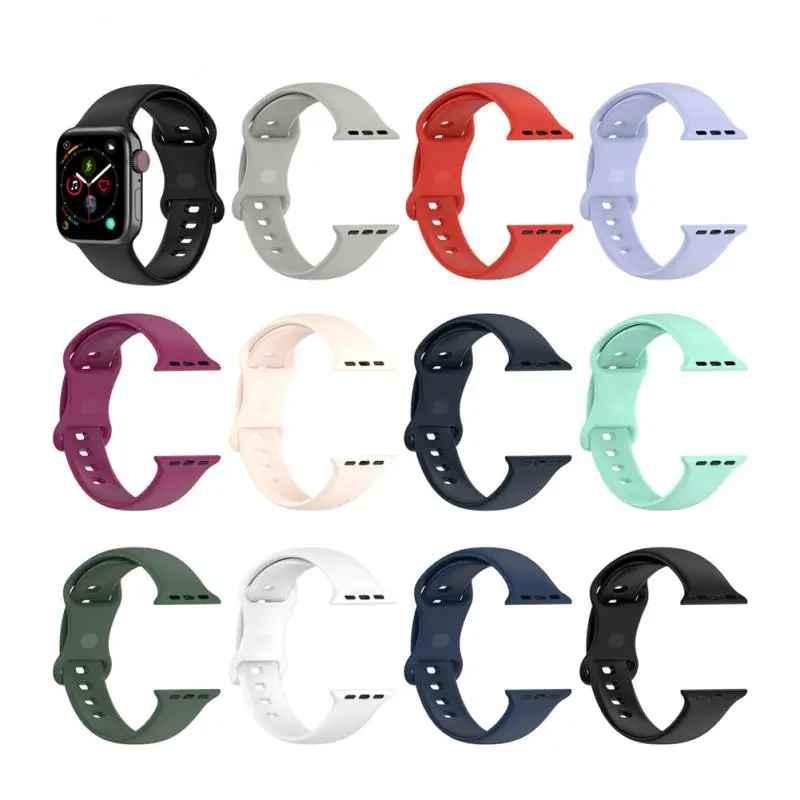 

Sport Silicone Strap Belt Bracelet Correa For Apple Watch7 6 5 4 3 2 Accessories 38mm 42mm Iwatch 4 Band 44mm 40mm Watchbands