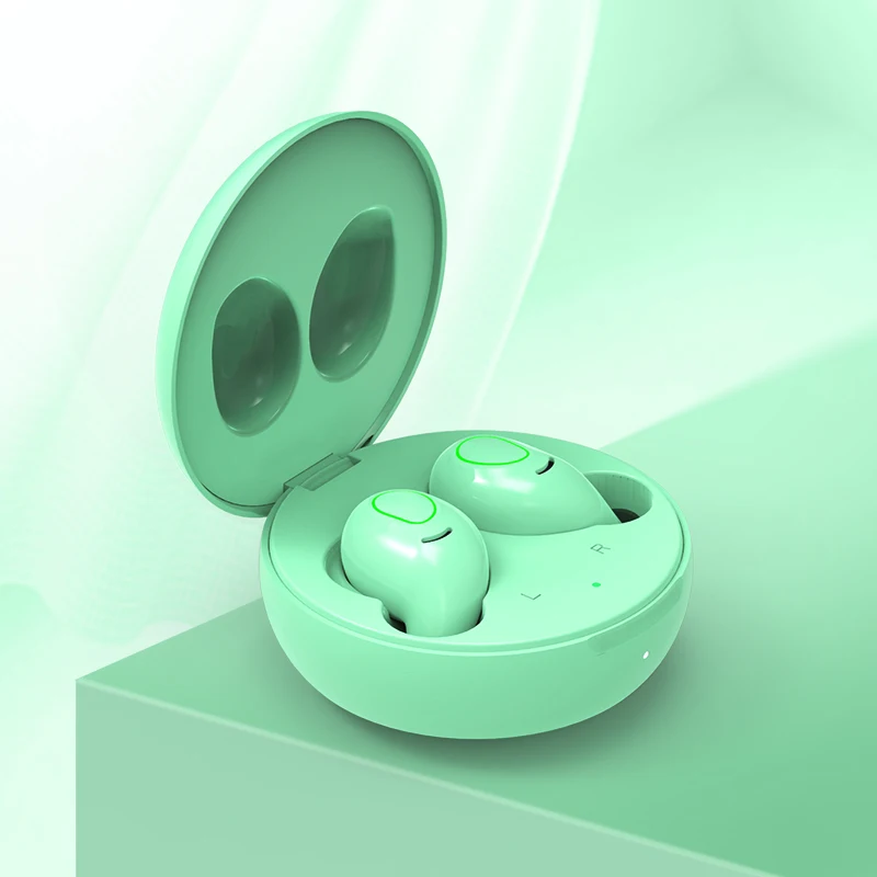 green TOMKAS TWS 5,0 беспроводные Bluetooth наушники 10H время воспроизведения беспроводные наушники 4D стерео громкой связи спортивные наушники с двойной микрофон - Цвет: green