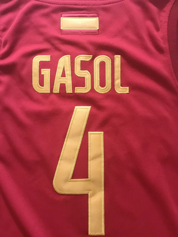 2020 newst Team Spain 4 Pau Gasol red Basketball Jersey Mens Stitched Custom Any Number Name jerseys | Спорт и развлечения