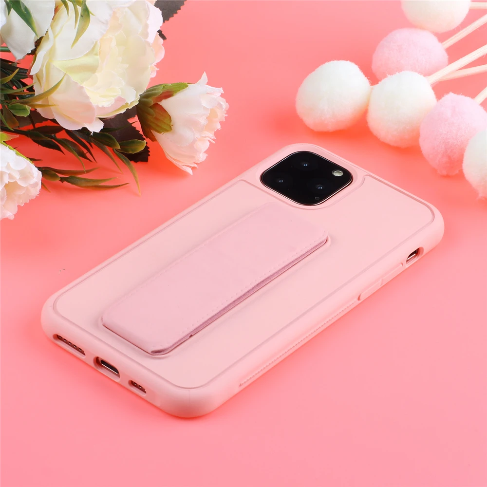 Для iPhone 11 Pro 11 Pro Max 6 6s 7 8 Plus X Xr Xs Max чехол с логотипом Мягкий ТПУ чехол для телефона с подставкой и ремешком на руку