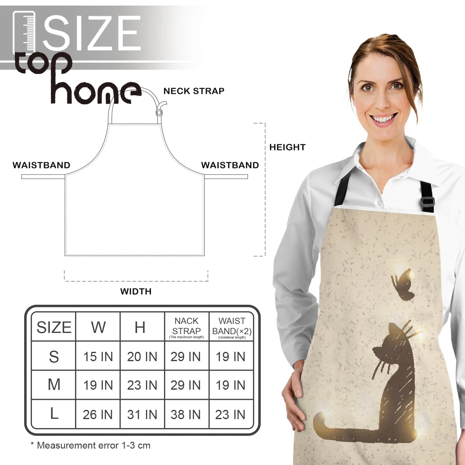 Кухонный Фартук Tophome с художественным дизайном кошки удобные фартуки из парусины