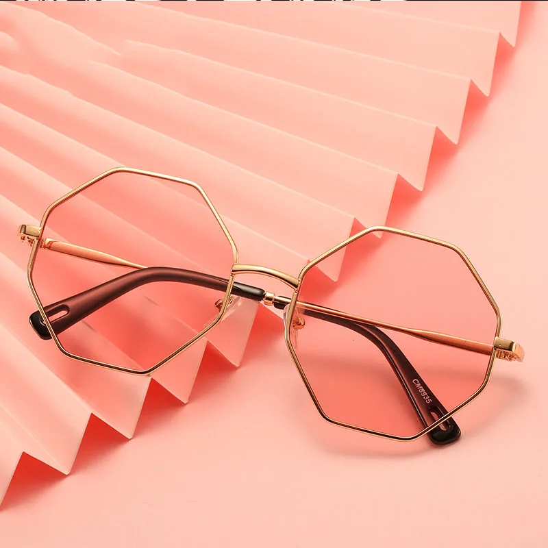 Luxury Gafas Oversize Sunglass Men Vintage Polygon Shades Metal Frame Eyewear Women Fashion Sun Glasses Retro Optical Oculos
