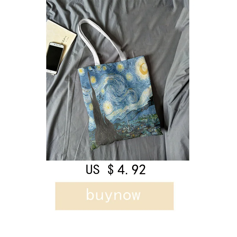 New Van Gogh Oil Painting Canvas Tote Bag Retro Art Fashion Travel Bag Women Leisure Eco Shopping High Quality Foldable Handbag New Van Gogh Oil Painting Canvas Tote Bag Retro Art Fashion Travel Bag Women Leisure Eco Shopping High Quality Foldable Handbag