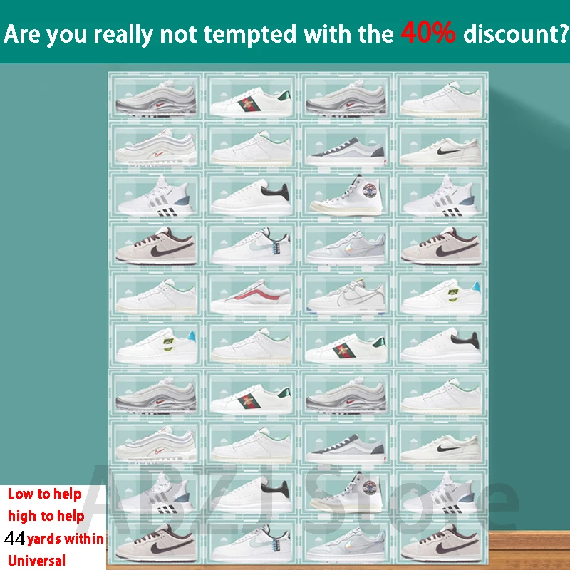 

The New Big Plastic Shoe Boxe Storage Box Shoes Box Thickened Dustproof Shoe Organizer Box Superimposed Combination Shoe Cabinet