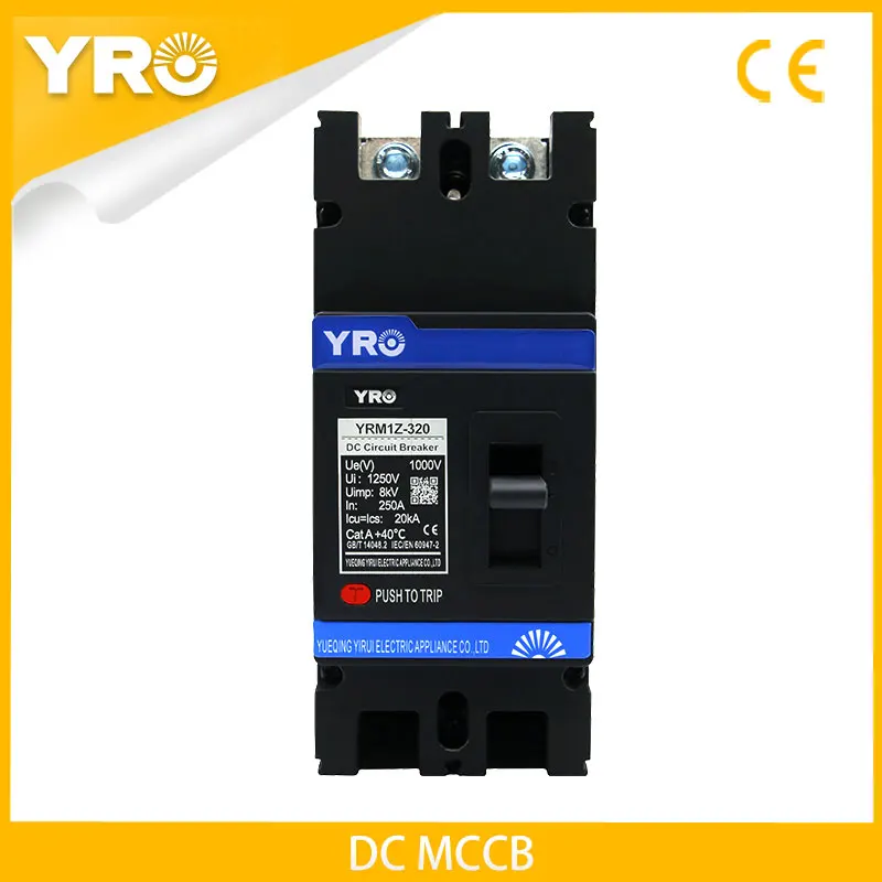 

DC 2P1000V Moulded Case Circuit Breaker Switch MCCB Solar Battery Main Switch Solar battery protector Car charging pile isolator