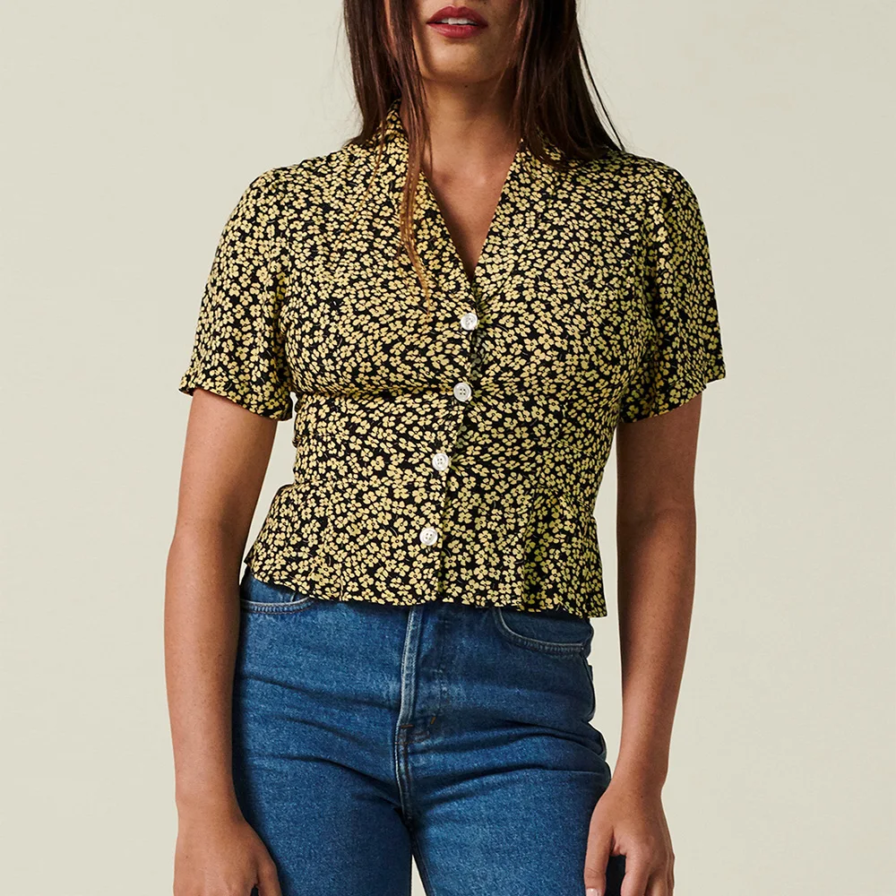 

Summer Women Tops And Blouses 2020 Vintage Floral Print Elegant Blouses Women Casual Chiffon Blouse Woman Top Summer Blouse