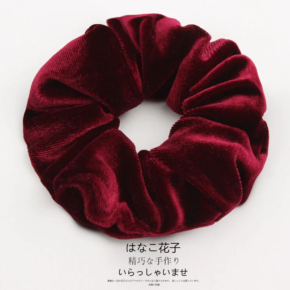 

33 Solid Color Woman Fashion Velvet Scrunchies Hair Ring Female Girls Ponytail Holder Elastic Hair Rubber Bands Accessories
