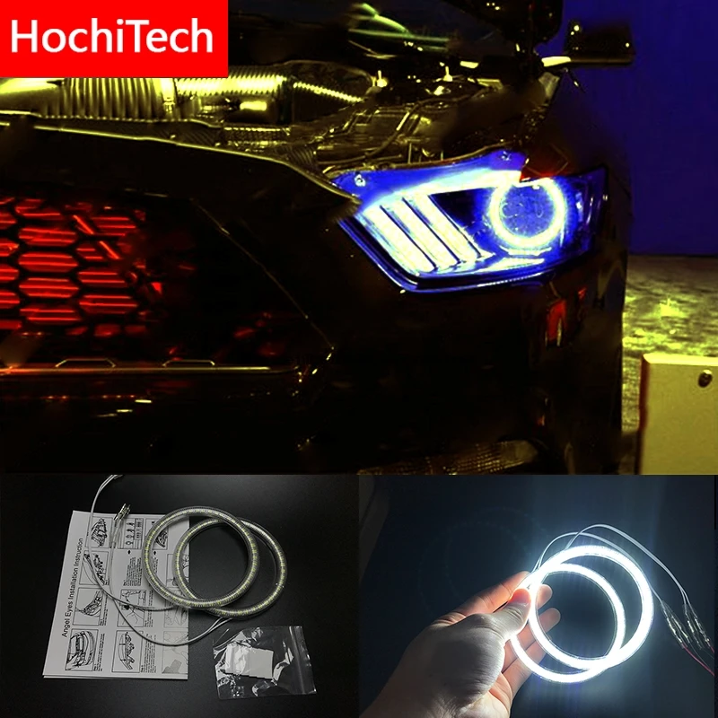 

HochiTech for Ford Mustang 2015 2016 Ultra bright SMD white LED angel eyes 2600LM 12V halo ring kit daytime running light DRL