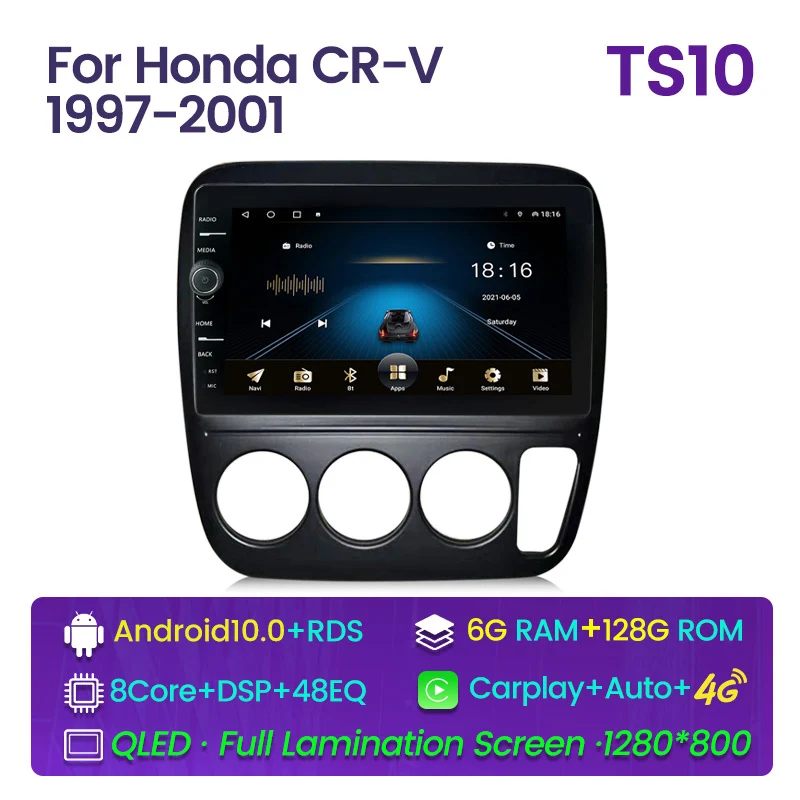 

TS10 Тип для Honda CR-V CRV 1995 - 2001 автомобильное радио мультимедийный видеоплеер навигация GPS Android Поддержка TPMS/плавающее окно