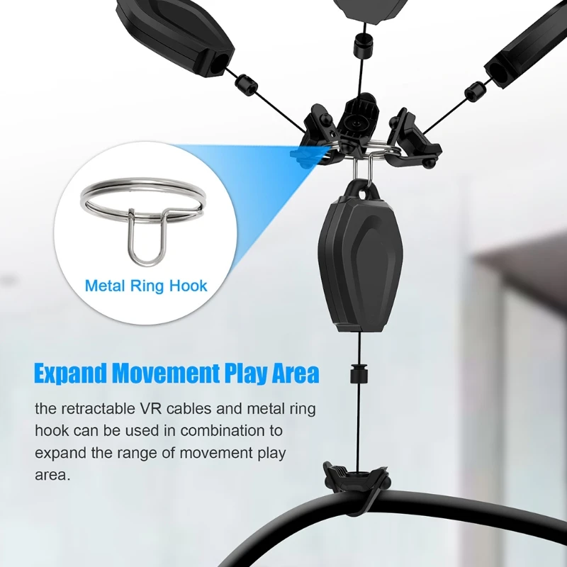 

Retractable Ceiling Pulley System for Oculus Quest 2/Rift/Rift S/V alve Index/HTC -V ive/-V ive Pro Reverb G2/PSVR Link Cable