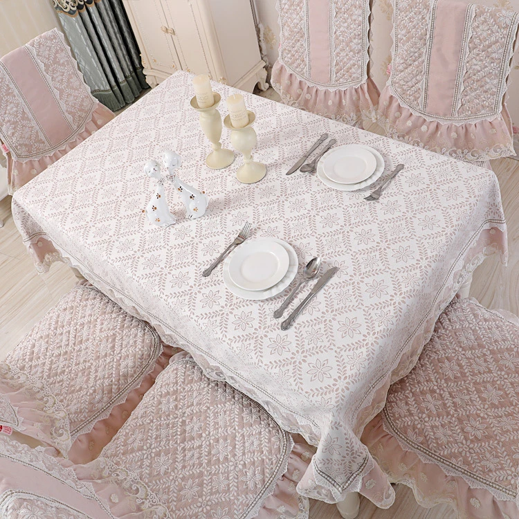 Пасторальный цветочный кружевной стол атласный чехол для стула набор подушек