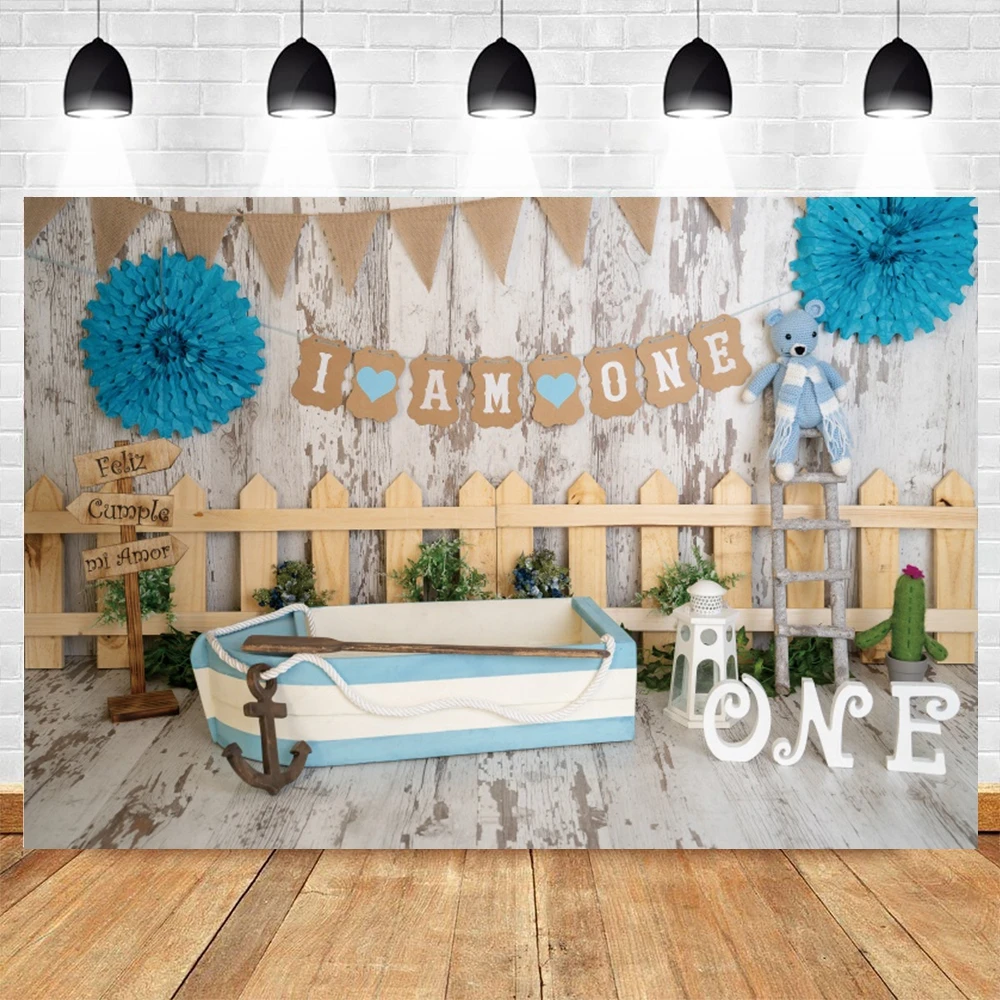 

Wood Board Room Interior Sea Seaside Boat Baby 1st Birthday Photography Backdrop Vinyl Background For Photo Studio Photophone