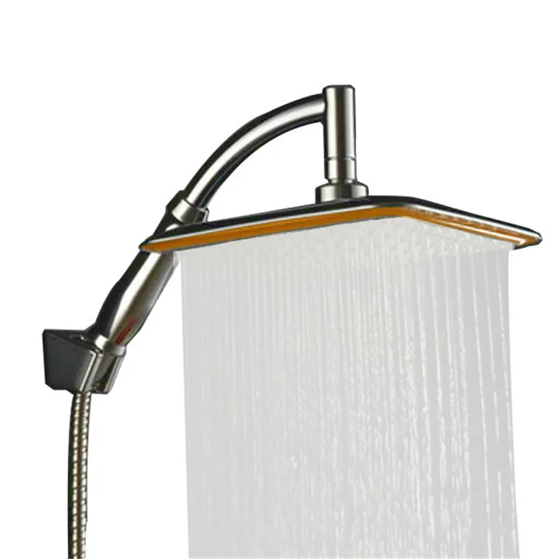 

ABS Chrome Water Saving Shower Extension Arm Hand Held Shower Head Thin 9 Inch Rotate 360 Degree Bathroom Rainfall Shower Head