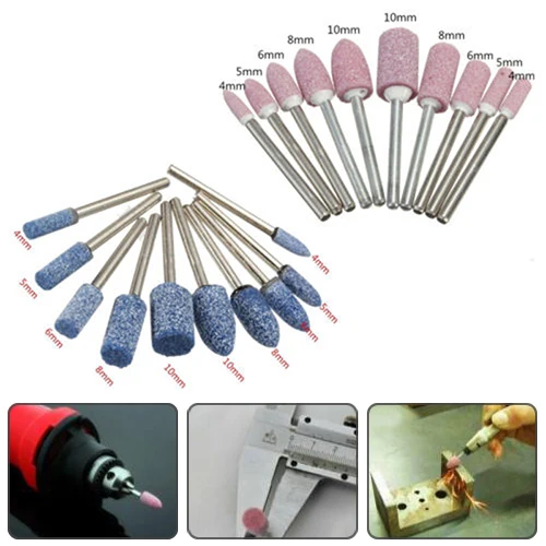 

10x Set 1/8" Shank Chrome Corundum Abrasive Rotary Tools Grinding Attachment Polishing Wheels For Polishing