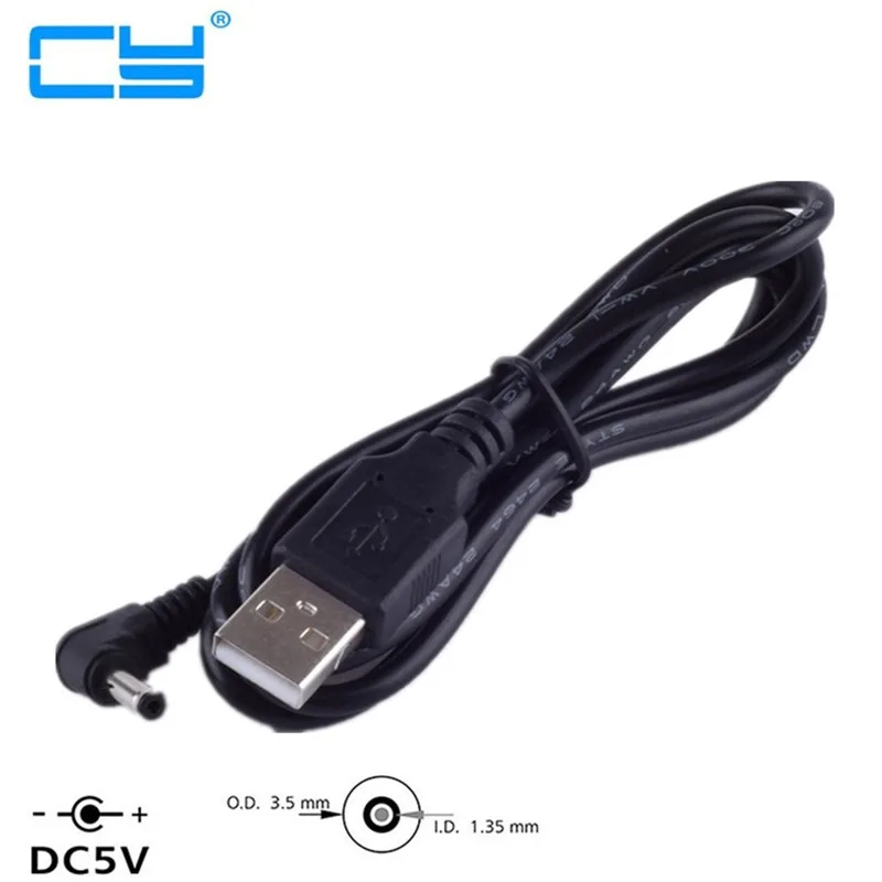Адаптер питания постоянного тока Переходник USB на 3 5*1 35 угол 90 градусов черный