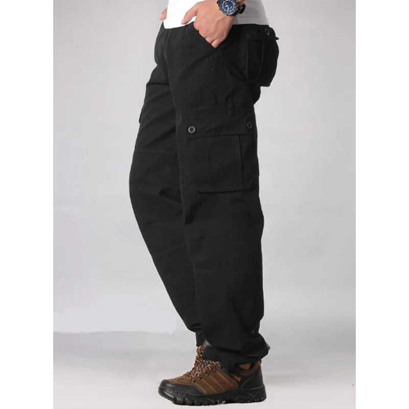

Men's Cargo Pants Mens Casual Multi Pockets Military Tactical Pants Men Outwear Straight slacks Long Trousers Large size 42 44