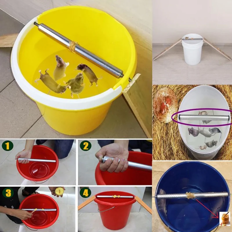 

Stainless Steel Rat Mouse Trap Mice Killer Trap Grasp Bucket Catcher Spinning Roller Reusable Eco-friendly Pest Control Roller