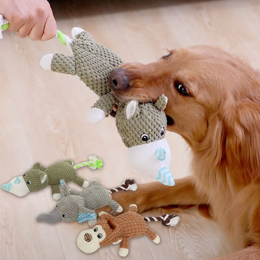 

Corduroy Dog Toys for Small Large Dogs Animal Shape Plush Pet Puppy Squeaky Chew Bite Resistant Toy Pets Accessories Supplies