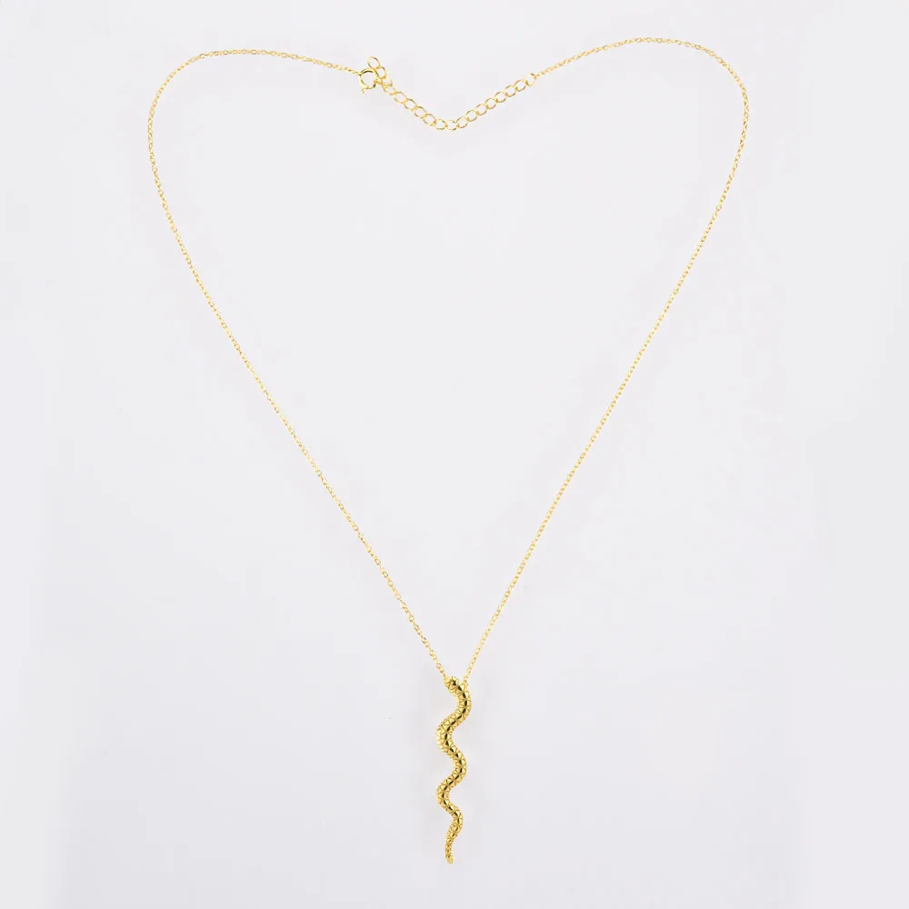 Женская Длинная подвеска в виде змеи из серебра 925 пробы | Украшения и аксессуары