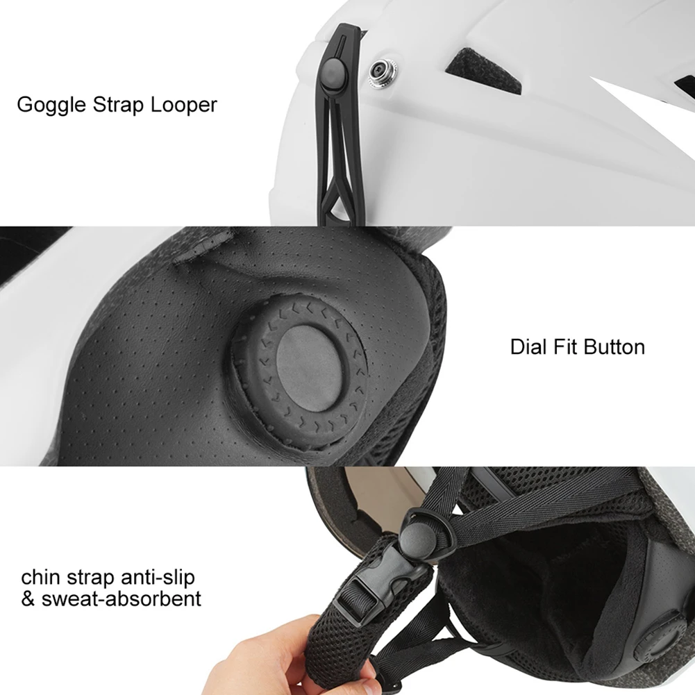 Полузакрытый лыжный шлем с очками козырек для сноуборда зимний Снежный саней