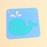 cute whale animal design soft rubber coaster anti slip heat insulation bowl cushion kitchen accessories placemats for table